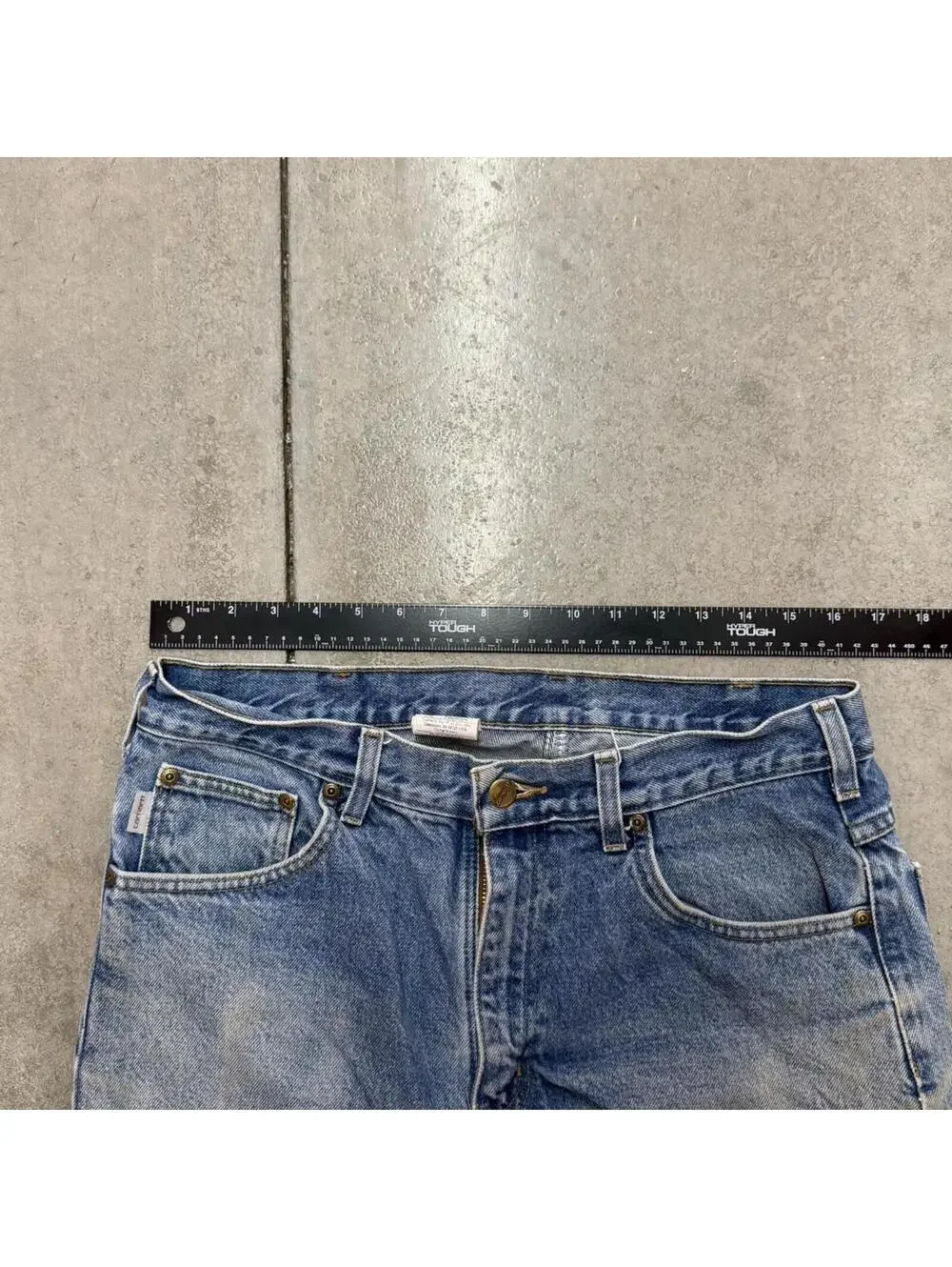 vintage carhartt faded blue relaxed baggy fit jeans size 34 x 30